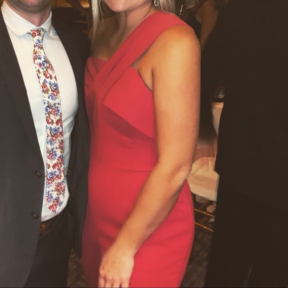 Adelyn Rae Red One Shoulder Jumpsuit - Picture 2 of 4